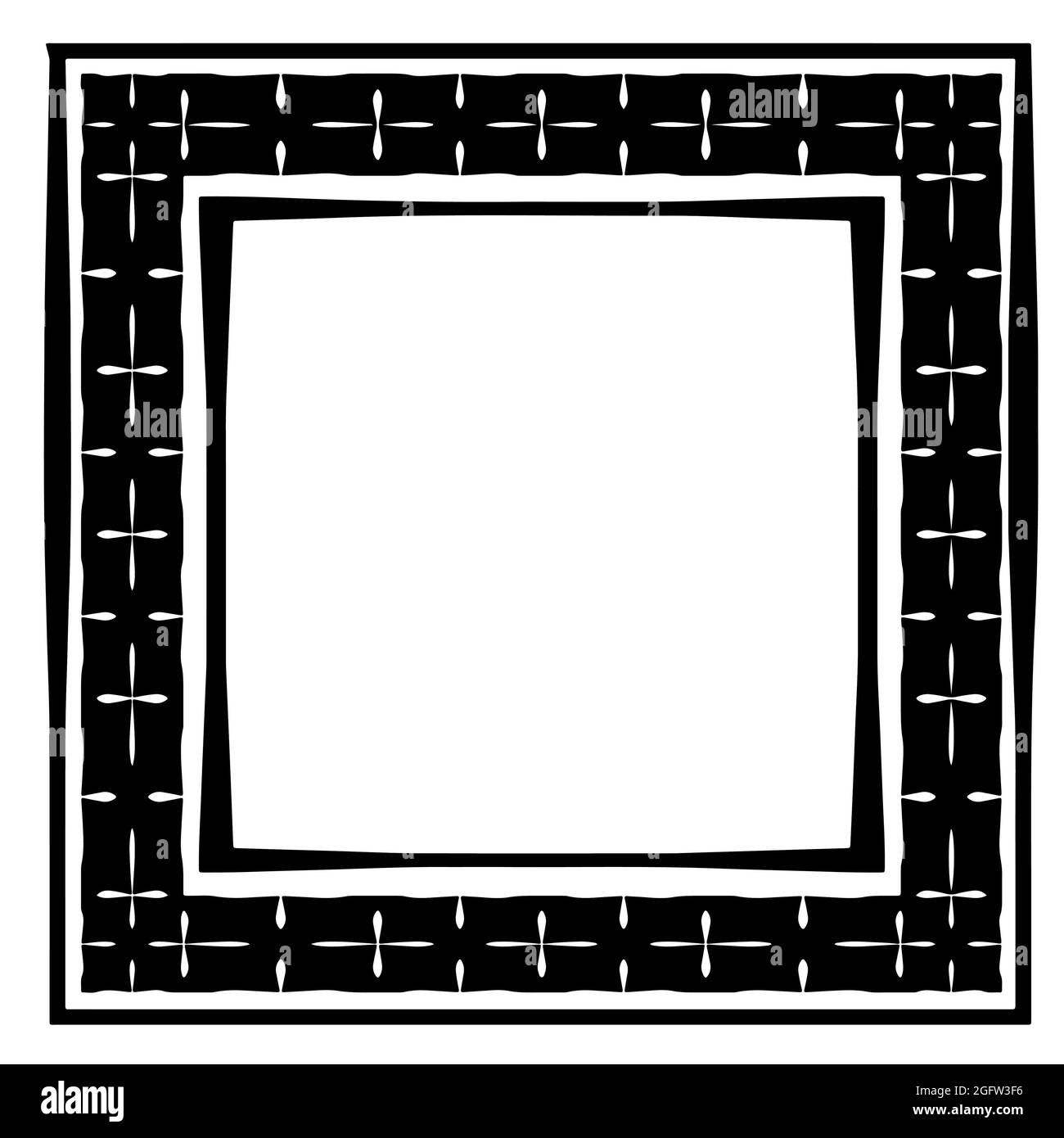 Cadres décoratifs pour les dessins au trait pour le modèle de conception. Élément élégant pour le design dans le style oriental, place pour le texte. Bordure fleurie noire. Vecteur de dentelle Illustration de Vecteur