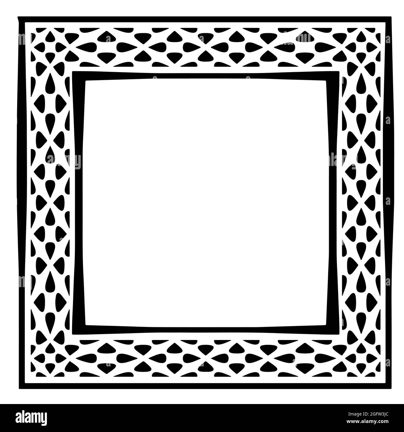 Cadres décoratifs pour les dessins au trait pour le modèle de conception. Élément élégant pour le design dans le style oriental, place pour le texte. Bordure fleurie noire. Vecteur de dentelle Illustration de Vecteur