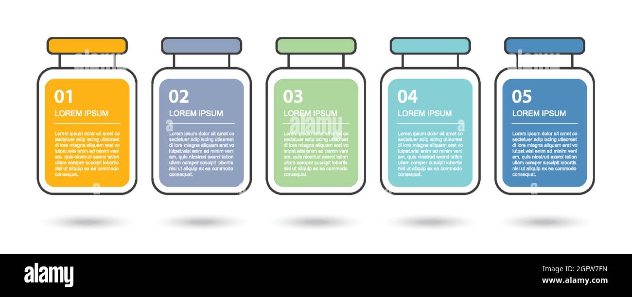 Infographie des données abstraites sur les flacons de vaccins. Modèle d'infographique médical et de santé. Illustration de Vecteur