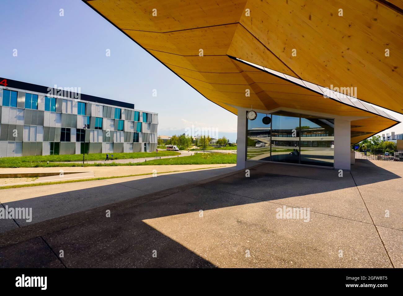 EPFL Pavilions est un amplificateur pour l'art, la science et la société, un lieu de rencontre pour toutes les disciplines. Campus de l'Ecole Polytechnique fédérale de Lausa Banque D'Images