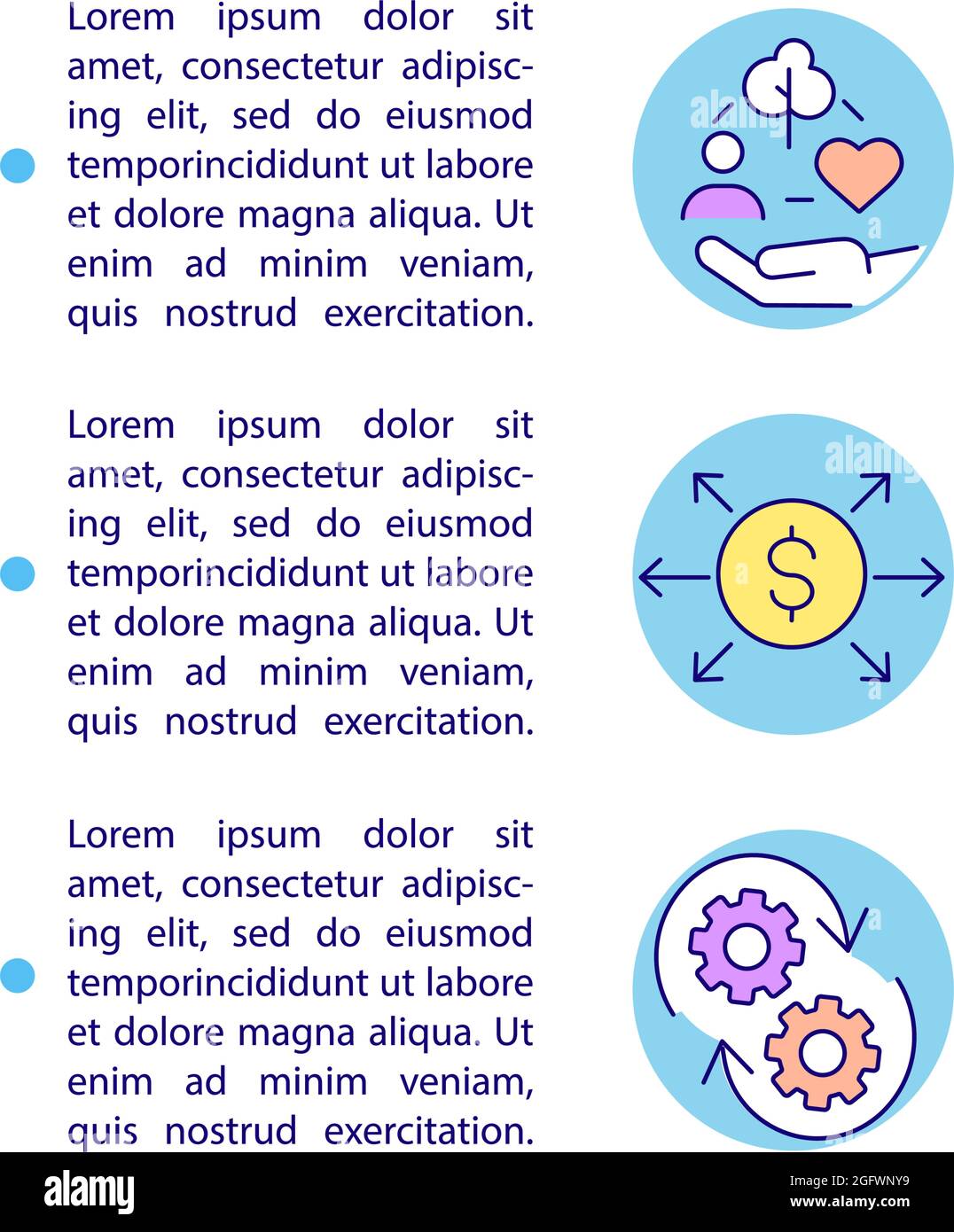 L'utilisation efficace de fonds CSR concept lignes icônes avec texte Illustration de Vecteur