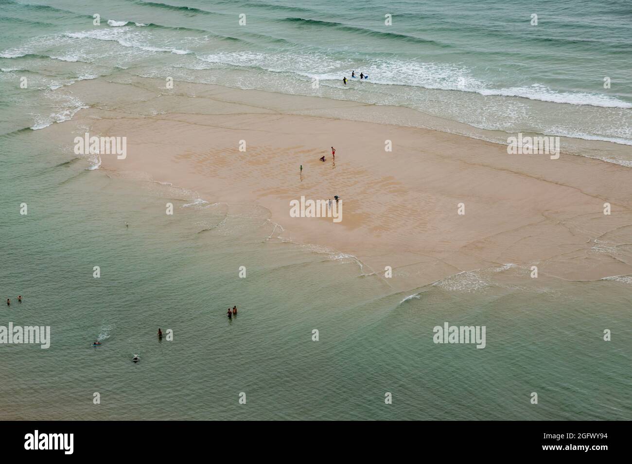 Pedn Vounder Beach à Cornwall, en Angleterre. Banque D'Images