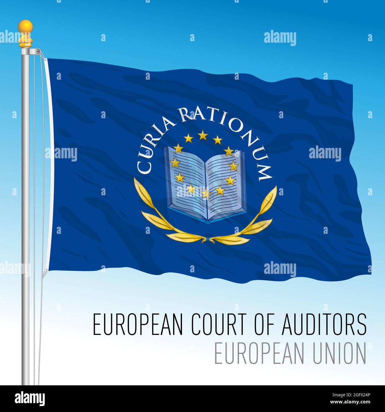Drapeau de la Cour des comptes européenne, Union européenne, illustration vectorielle Illustration de Vecteur