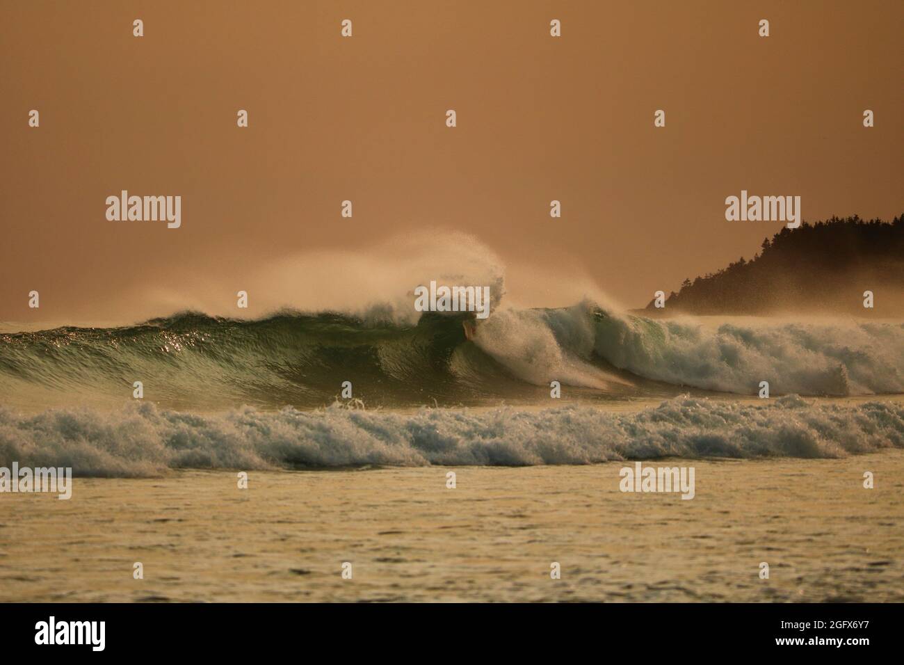 Vagues s'écrasant à Martinique Beach Banque D'Images