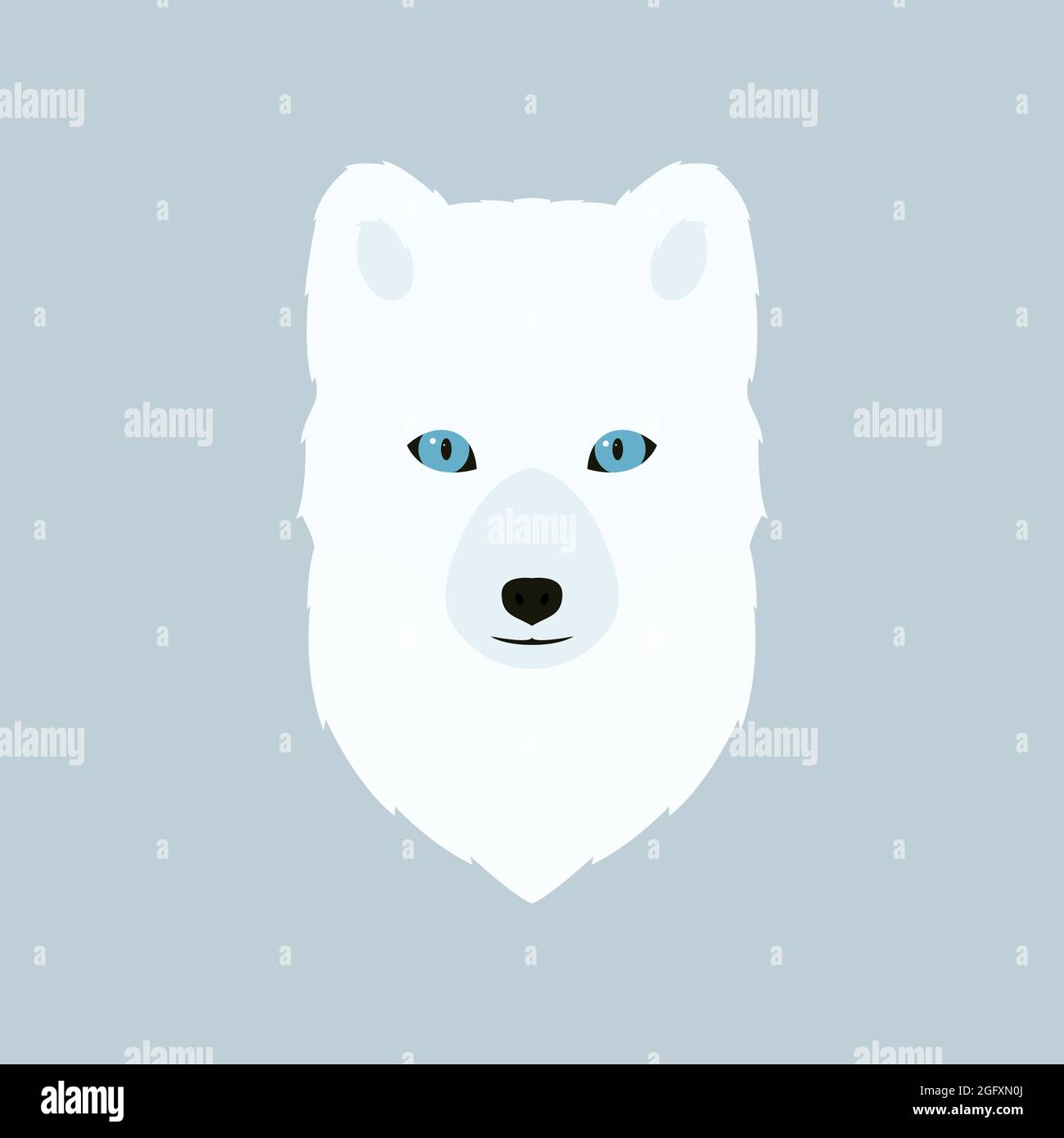 Portrait du renard arctique. Illustration vectorielle d'un animal sauvage. Illustration de Vecteur
