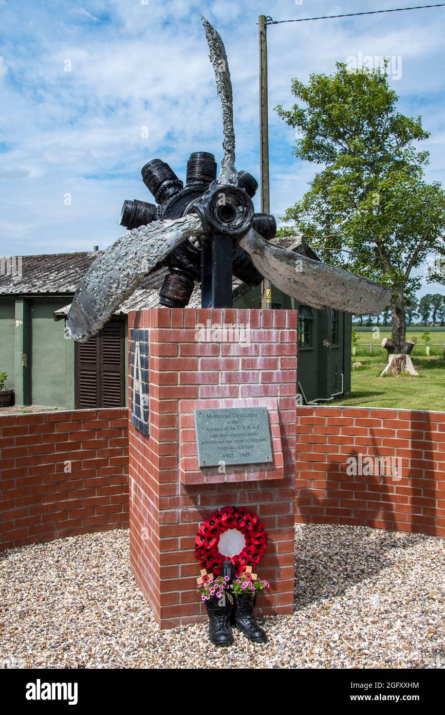 USAAF 94e mémorial de guerre du Groupe de bombardement, - terrain d'aviation de Rougham, Bury St Edmunds Banque D'Images