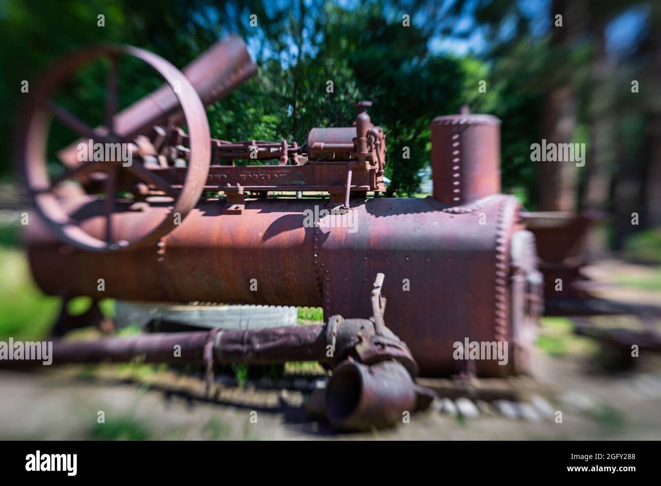 ID00873-00...IDAHO - matériel minier historique vu au musée de la ville d'Idaho. Photographié avec un Lensbaby Sweet Spot 50. Banque D'Images