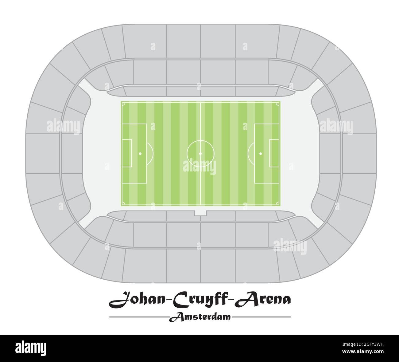 Plan d'étage de l'arène Johan Cruyff à Amsterdam Illustration de Vecteur