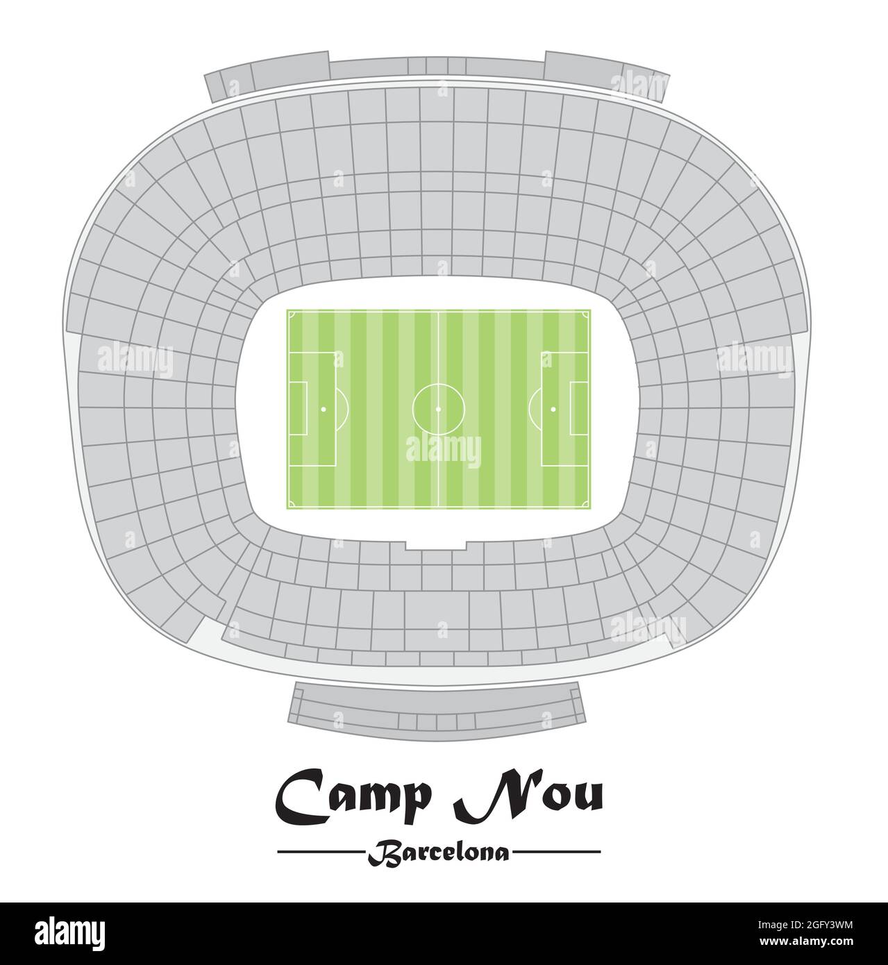 Plan Flor du Stade Camp Nou à Barcelone Illustration de Vecteur