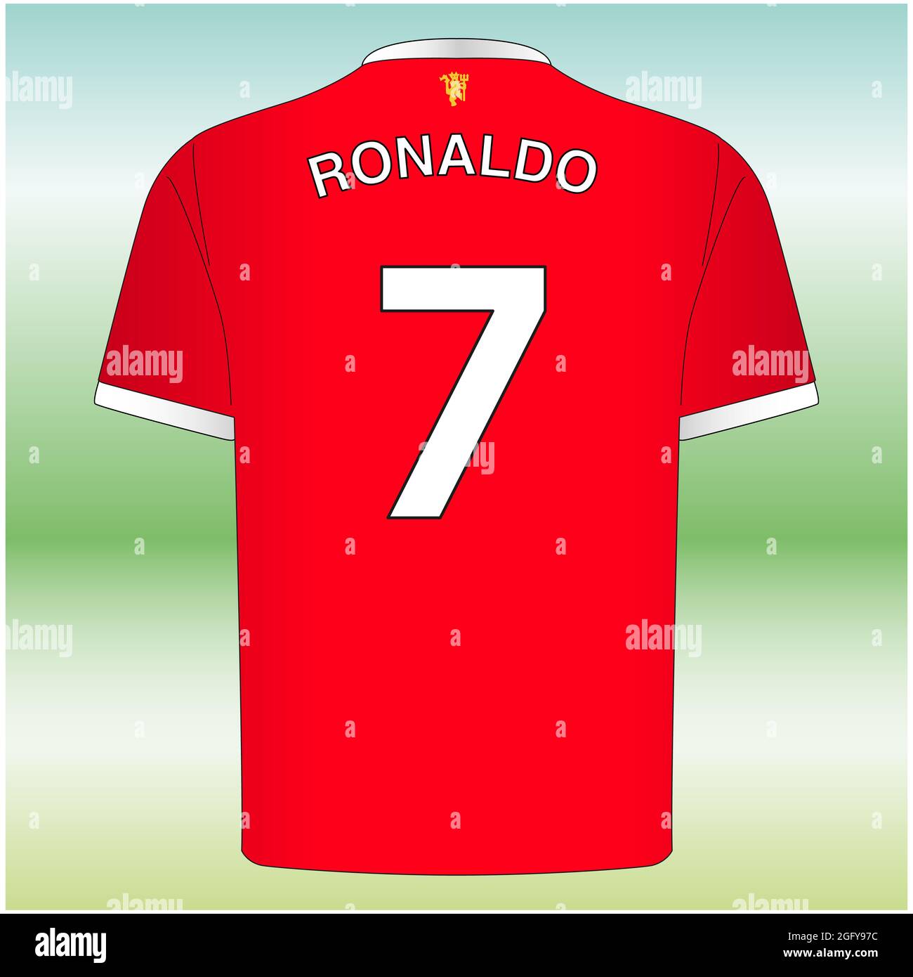 Manchester, Royaume-Uni, août 2021, maillot numéro 7 de Ronaldo, nouveau joueur de manchester united, équipe de football Banque D'Images