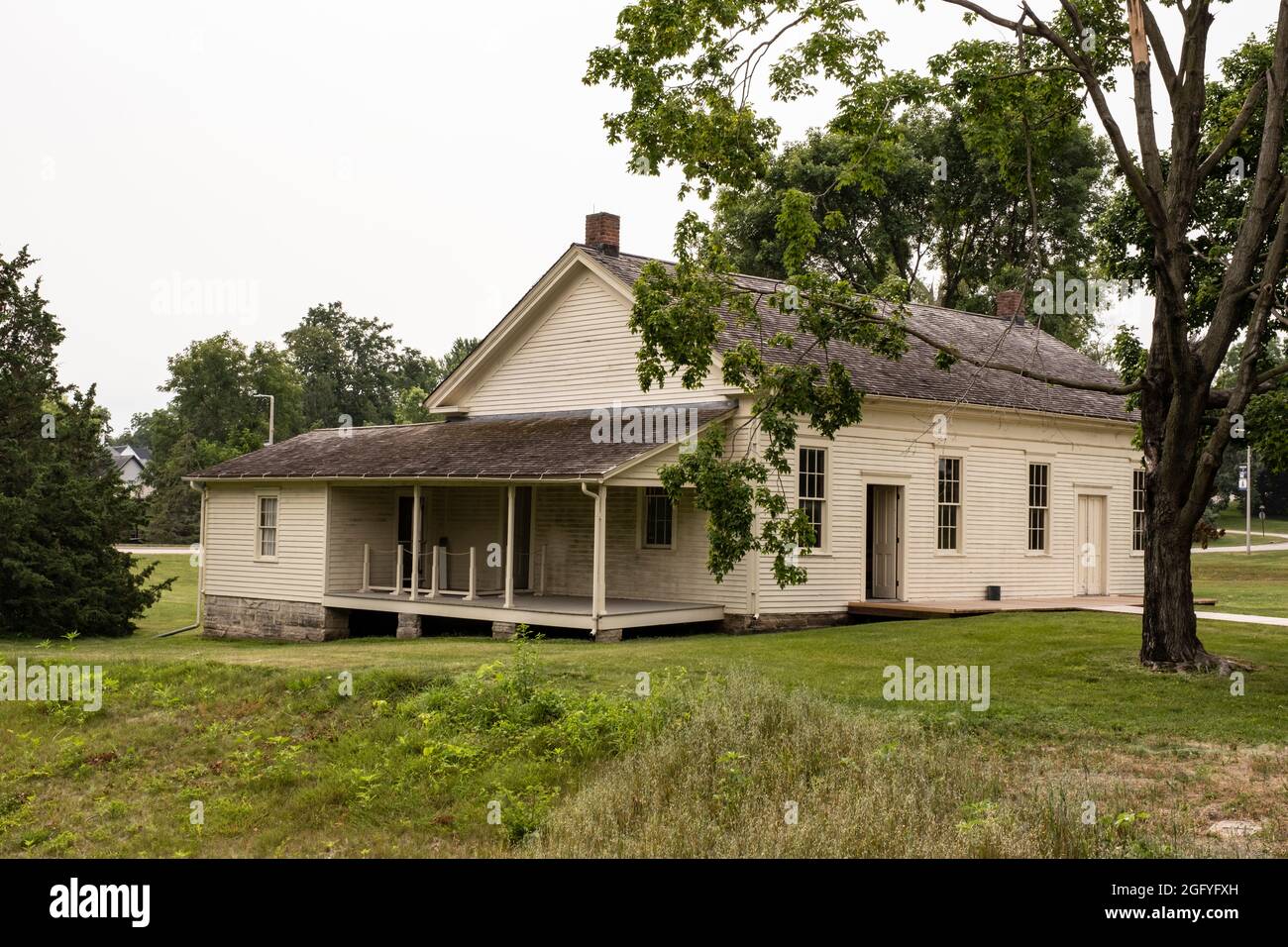 West Branch, Iowa. Site commémoratif Herbert Hoover. Quaker Friends Meeting House. Banque D'Images