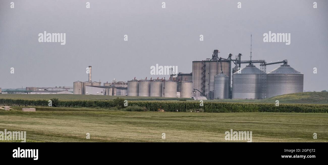 Dyersville, Iowa. Usine d'éthanol inactive. Banque D'Images