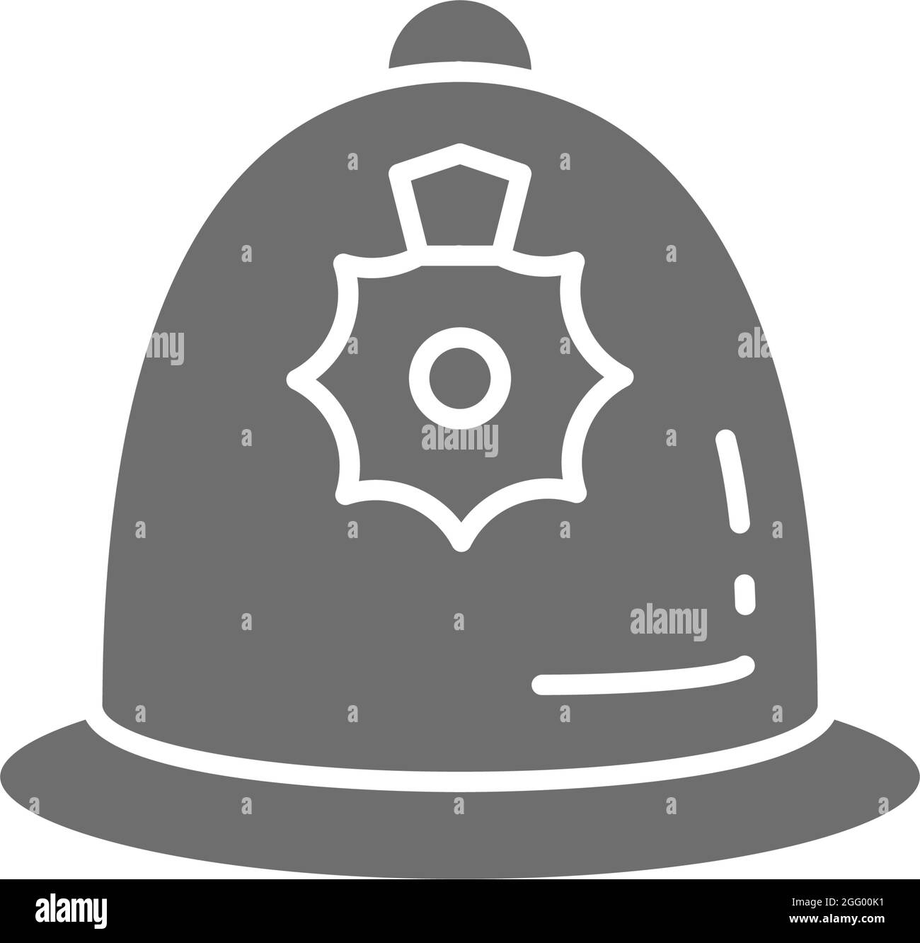 Casque de police britannique, icône grise de casquette de police. Illustration de Vecteur