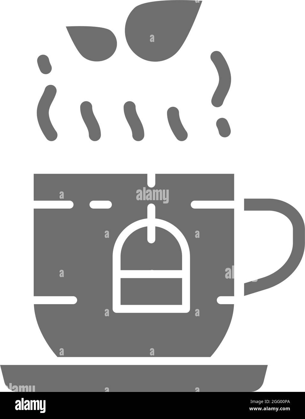 Tasse de tisane anglaise icône grise. Illustration de Vecteur