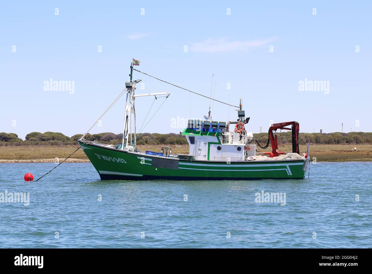 Bateau de pêche côtier à Punta Umbría, Huelva, Espagne Banque D'Images