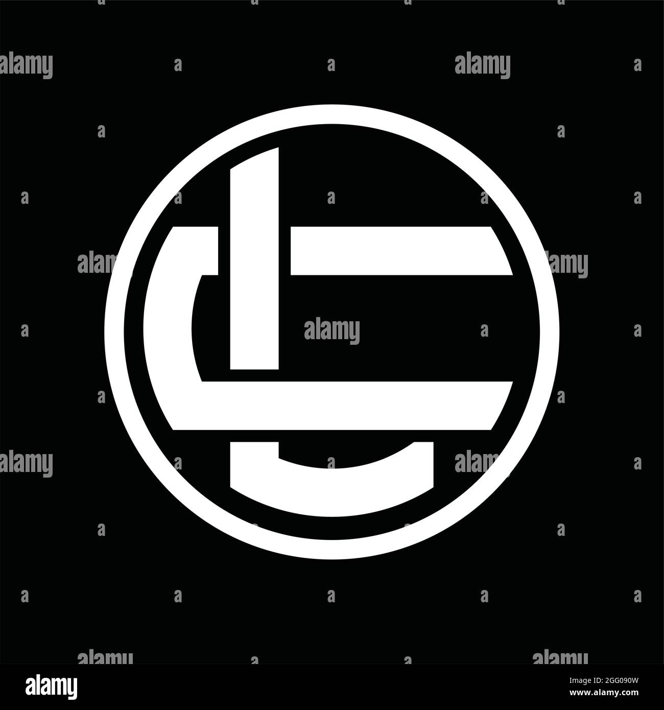 Monogramme avec logo LC et modèle de style vintage se chevauchant Illustration de Vecteur