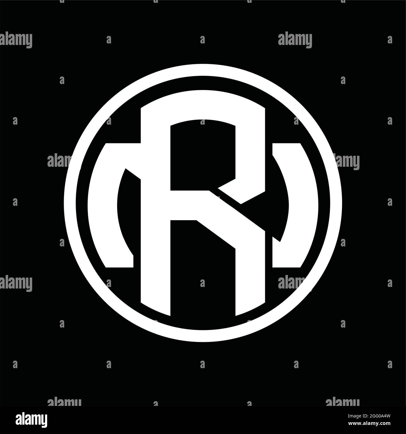 Logo RN monogramme avec modèle de style vintage superposé Illustration de Vecteur