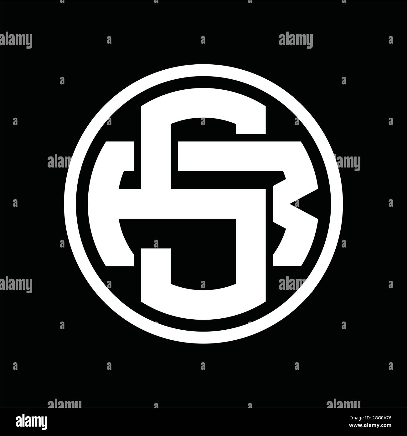 Monogramme SR logo avec modèle de style vintage superposé Illustration de Vecteur