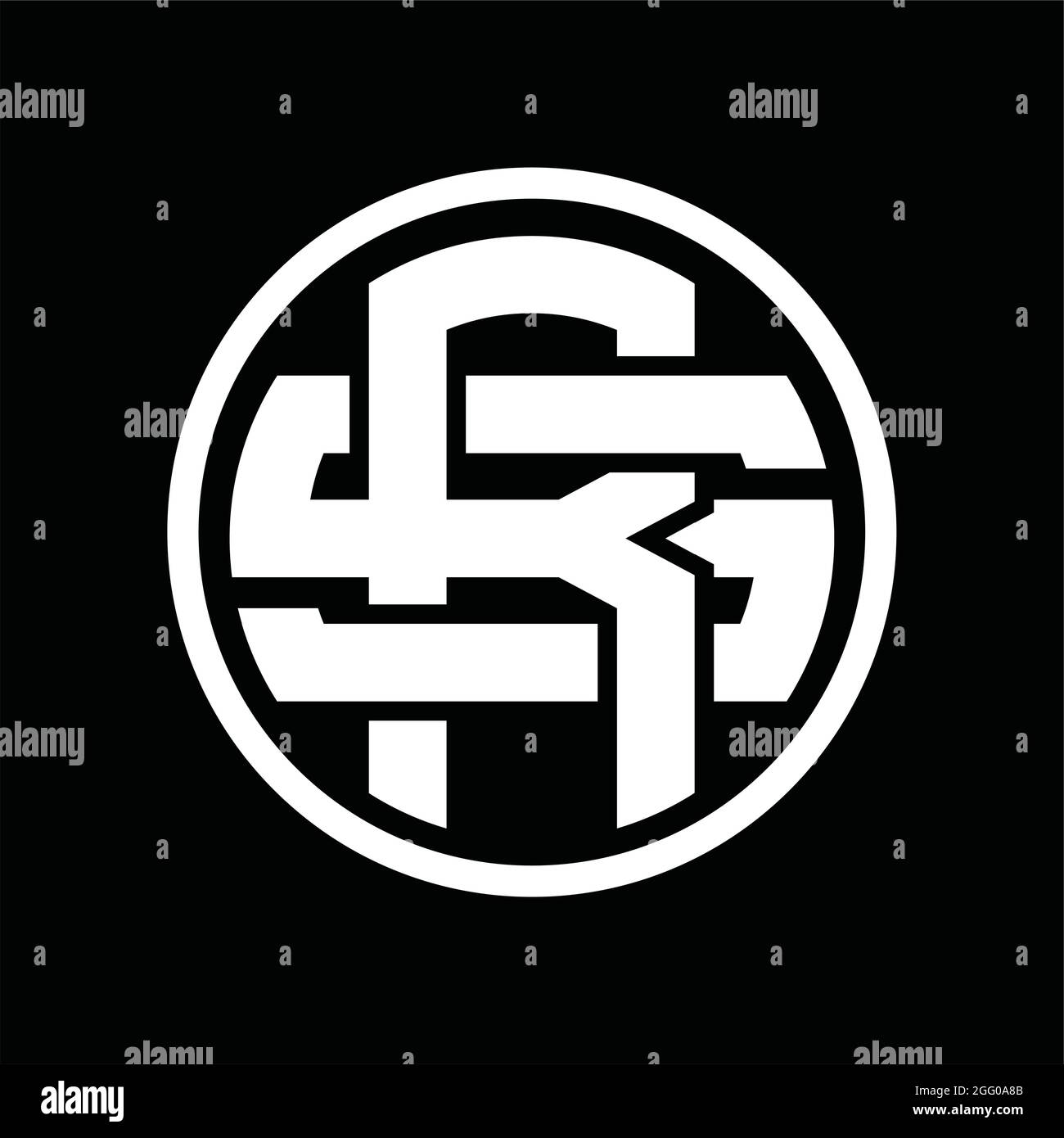 Monogramme logo RS avec modèle de style vintage qui se chevauche Illustration de Vecteur