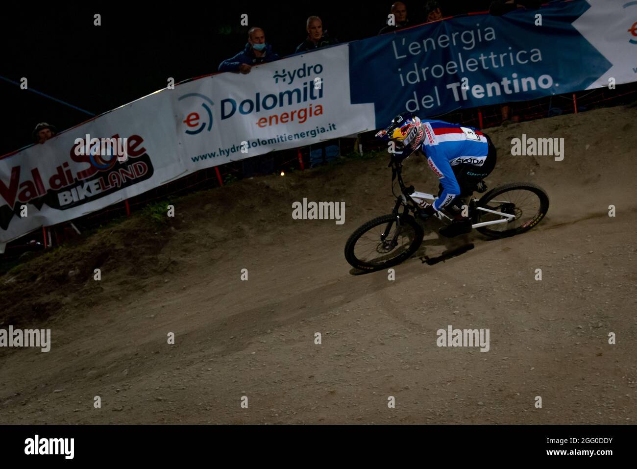 Tomas SLAVIK de la République tchèque, 1ère place, lors des Championnats du monde MTB 2021, quatre croix (4X), course VTT le 27 août 2021 à Val Di Sole, Italie - photo Olly Bowman / DPPI Banque D'Images