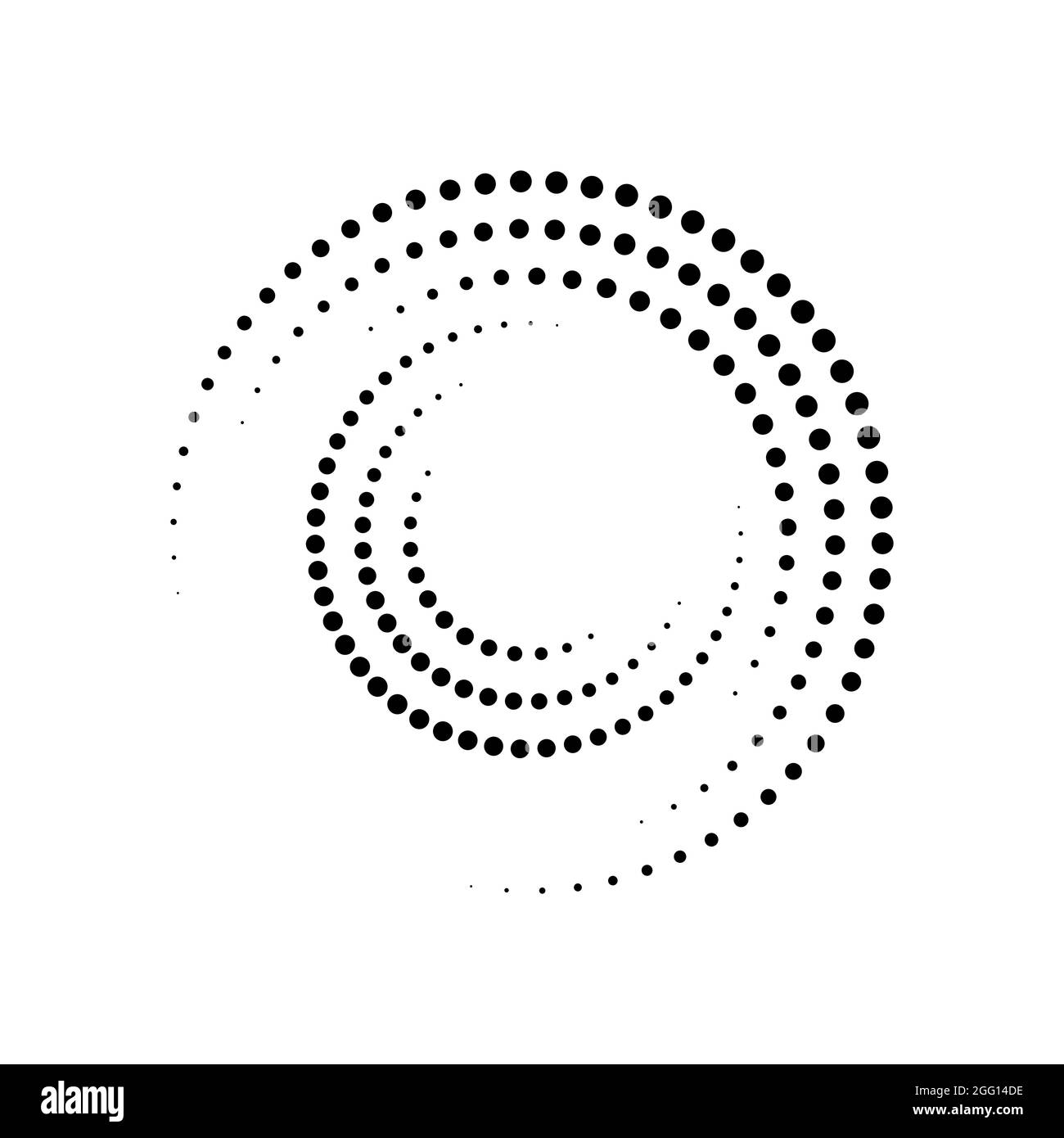 Bandes en pointillés demi-teintes de cercle noir. Art géométrique. Élément demi-ton pour cadre de bordure, logo rond, tatouage d'occultation, signe, symbole, pages web Illustration de Vecteur