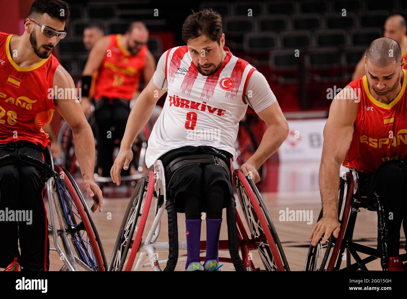 Tokyo, Japon, 28 août 2021, Jeux paralympiques de Tokyo en 2020, basketball en fauteuil roulant. Espagne contre Turquie. TOPRAK Ugur Banque D'Images