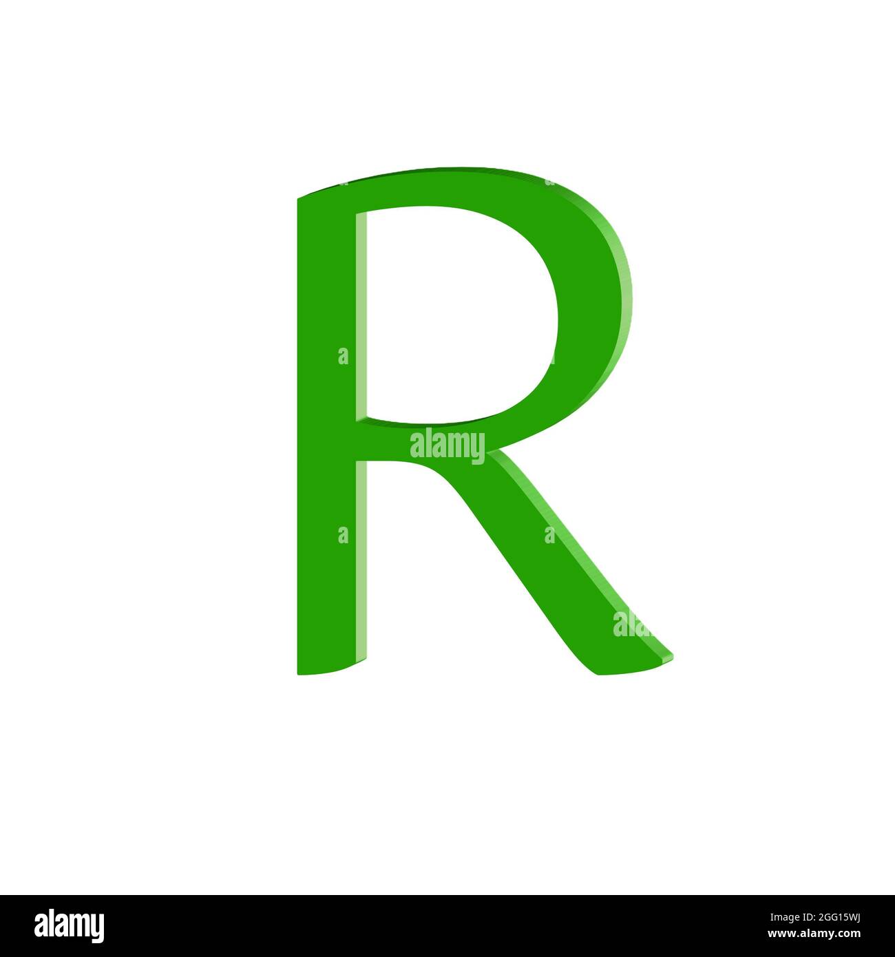 Lettre majuscule verte R haute en couleur 3D abstraite texture magnifique  fond blanc Photo Stock - Alamy