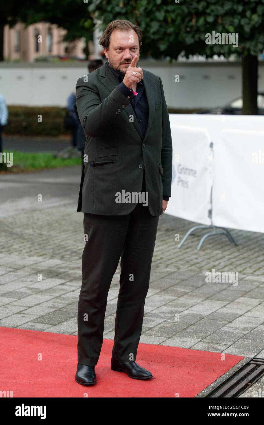 Marl, Allemagne. 27 août 2021. L'acteur Charly Hübner assistera à la 57e cérémonie des Grimme Awards. Credit: Henning Kaiser/dpa/Alay Live News Banque D'Images