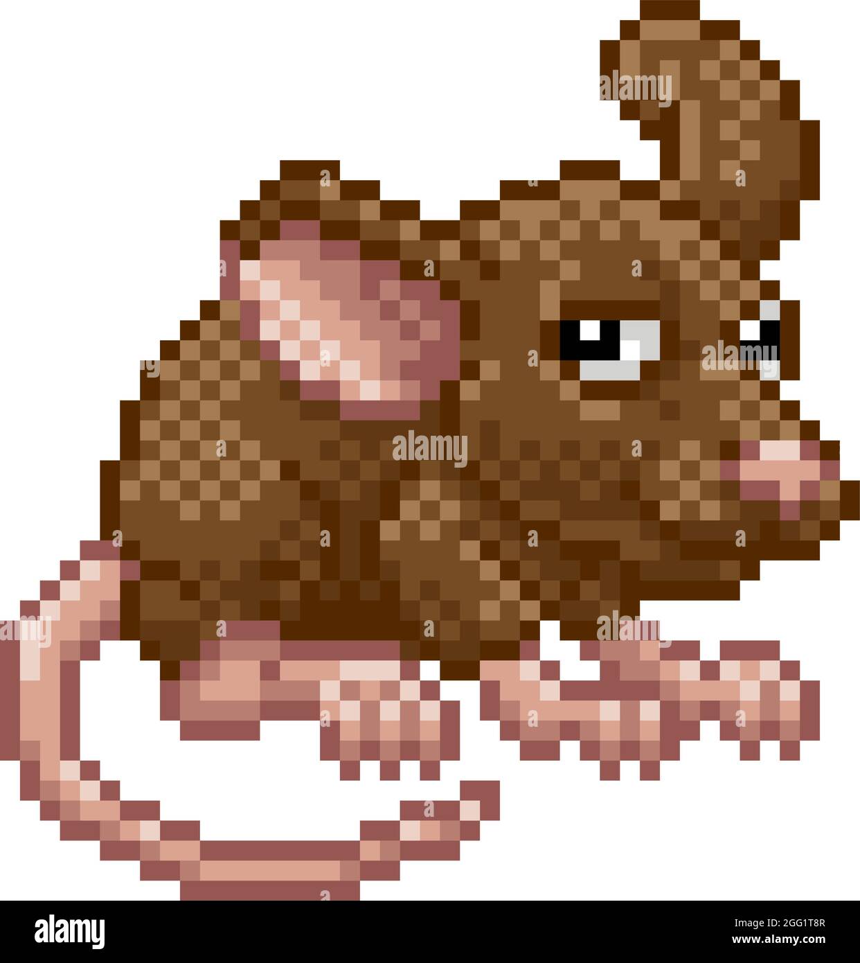Souris Rodent 8 bit Pixel Art Video Game Cartoon Illustration de Vecteur