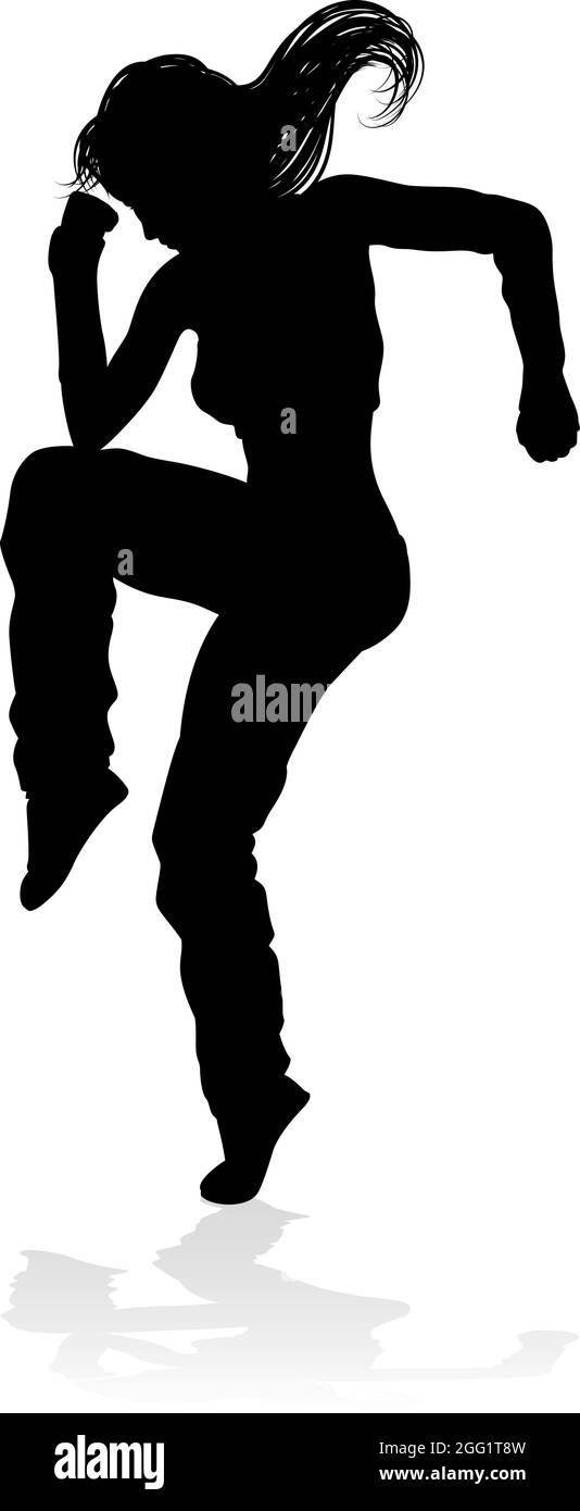 Street Dance Dancer Silhouette Illustration de Vecteur