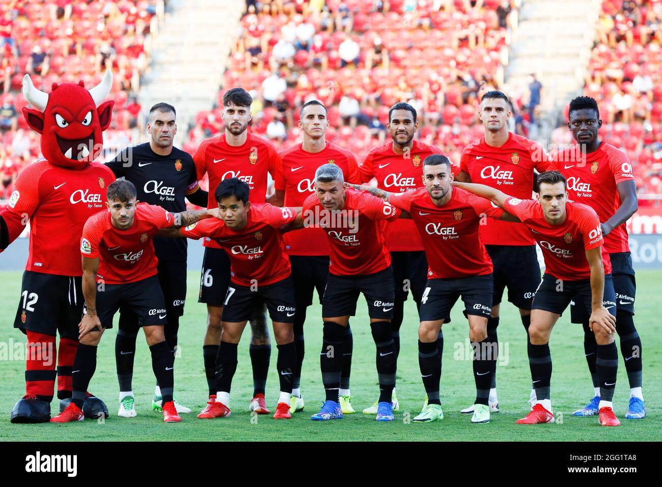 Palma de Majorque, Espagne. Crédit : D. 27 août 2021. Groupe d'équipe RCD Mallorca (Mallorca) football/Soccer : match espagnol 'la Liga Santander' entre RCD Mallorca 1-0 RCD Espanyol au son Moix Stadium à Palma de Majorque, Espagne. Credit: D .Nakashima/AFLO/Alamy Live News Banque D'Images