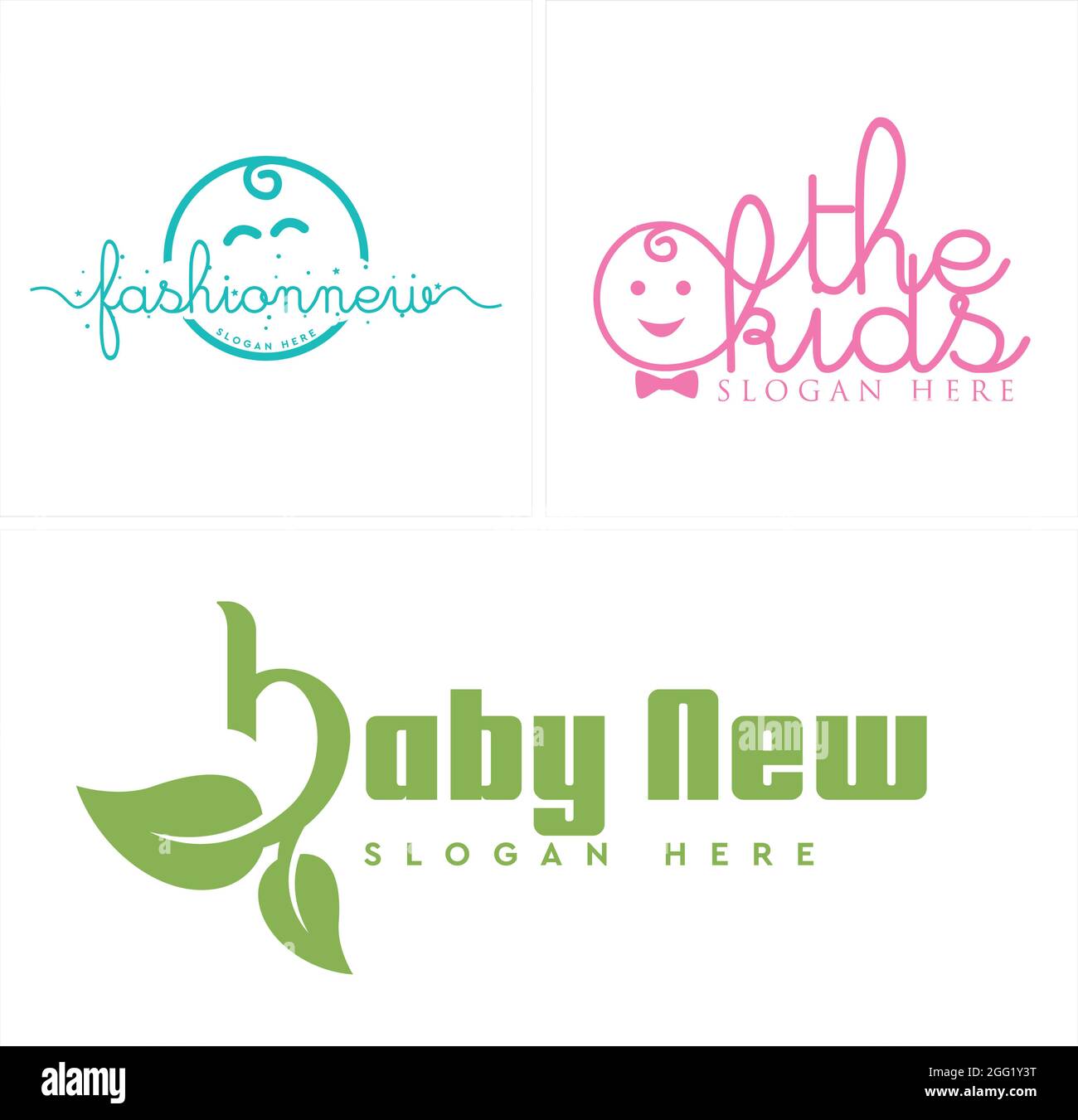 Design du logo de la boutique de mode pour bébé Image Vectorielle Stock