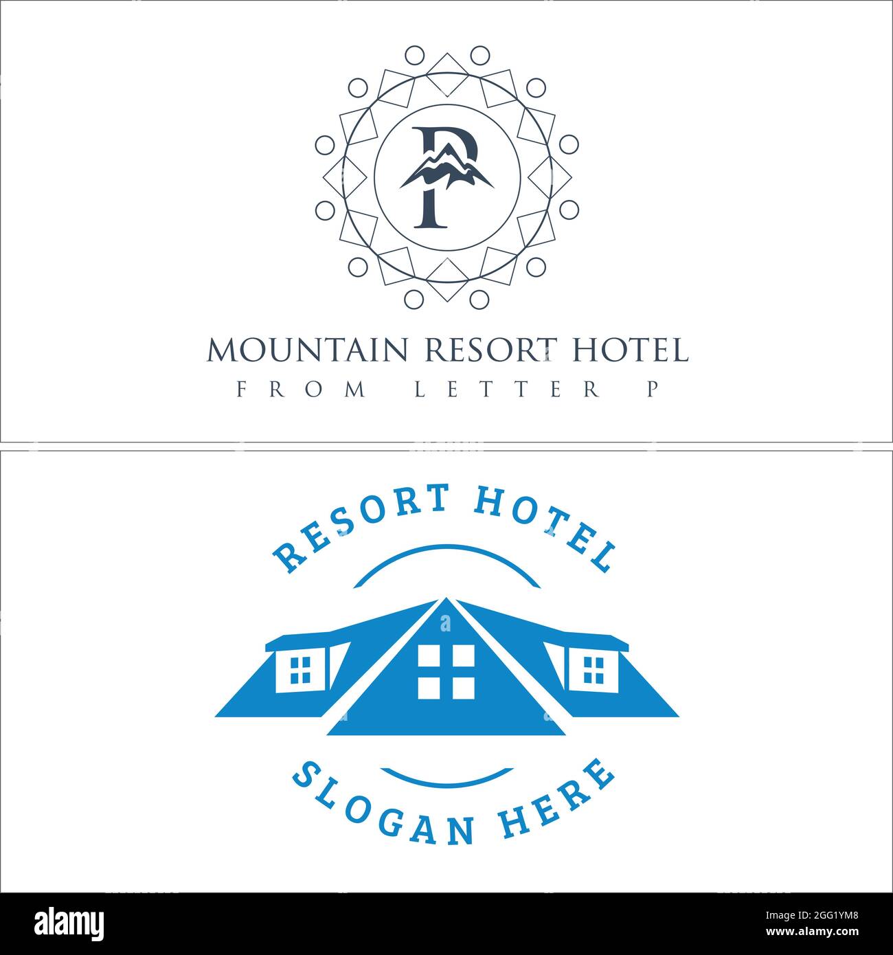 Logo de l'hôtel Resort Travel Illustration de Vecteur