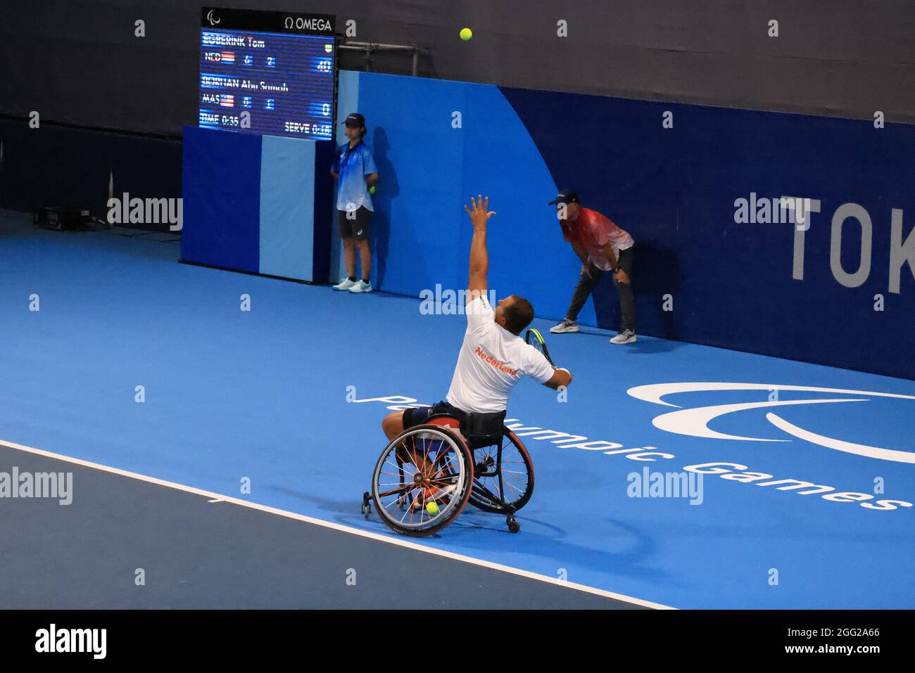 EGBERINK Tom des pays-Bas participant au second tour des singles masculins aux Jeux paralympiques de Tokyo en 2020. Banque D'Images