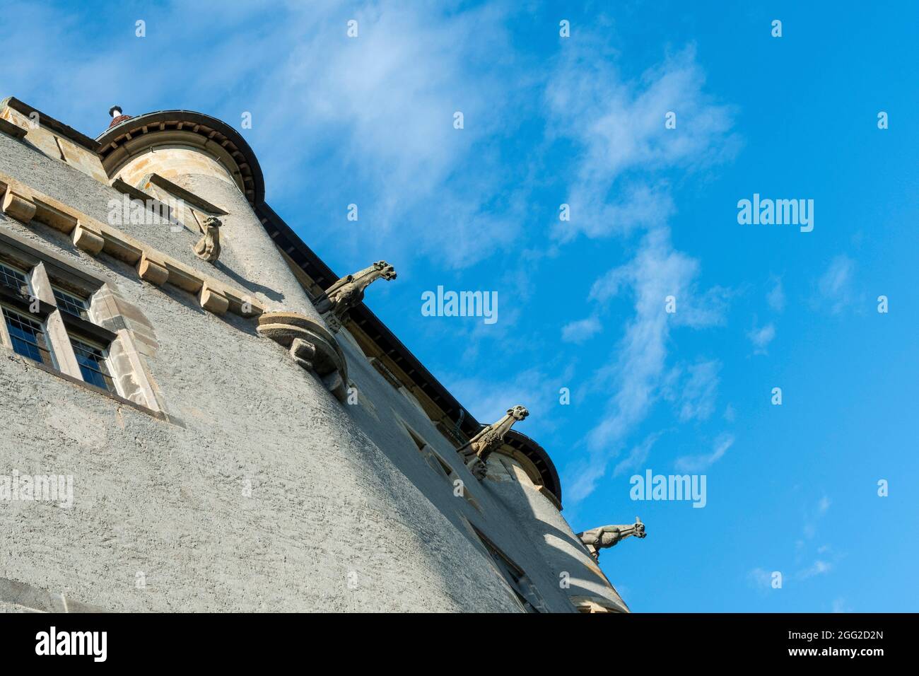 Saint Amant Tallende, vue sur le château de Murol à Saint Amant, Puy de Dome, Auvergne Rhône Alpes, France Banque D'Images