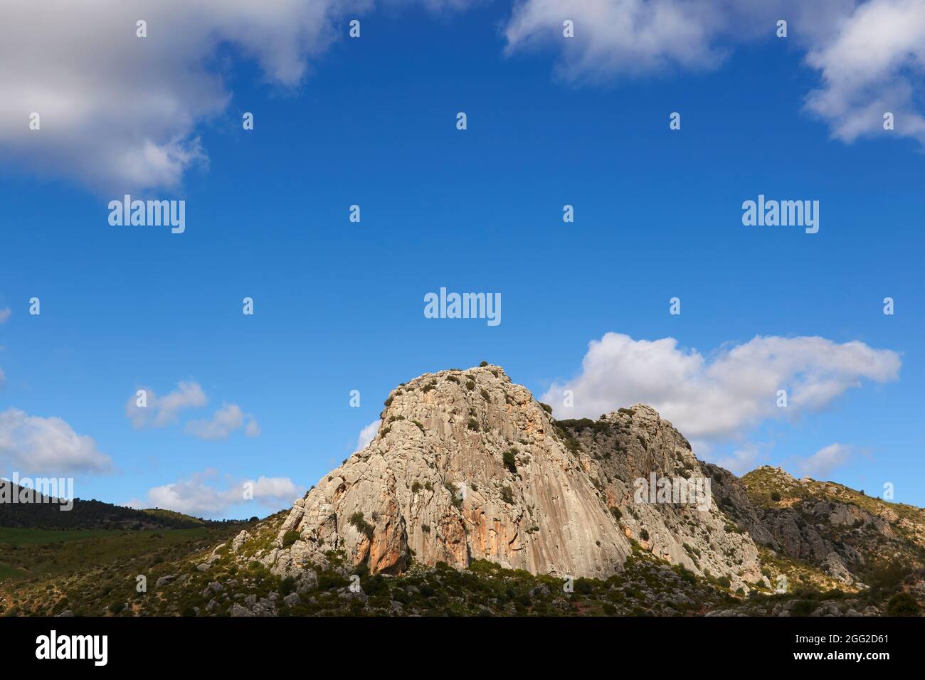 Cerro Romero formation de calcaire dans les Ardales, province de Malaga. Andalousie, Espagne Banque D'Images