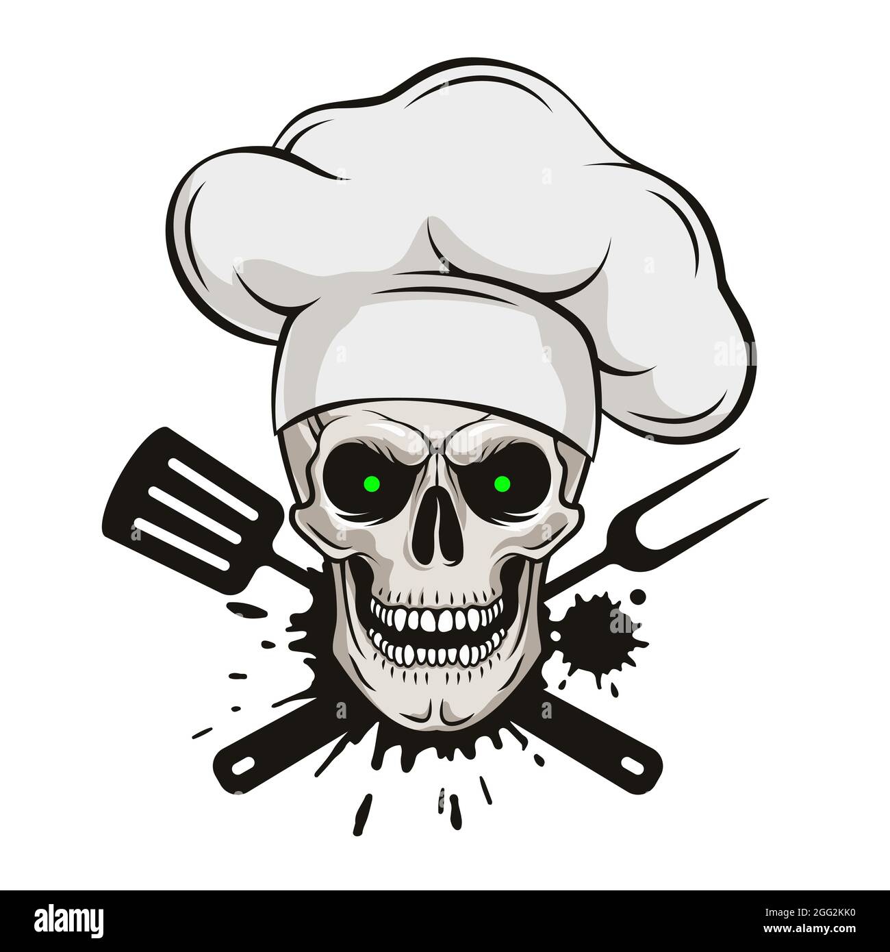 Tête de cuisine en chapeau de chef avec 