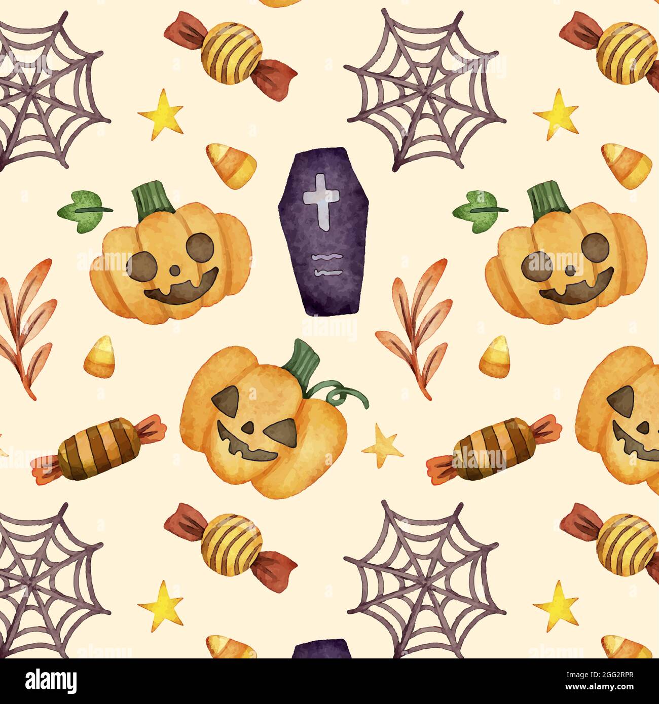 Motif d'halloween aquarelle illustration vectorielle. Illustration de Vecteur