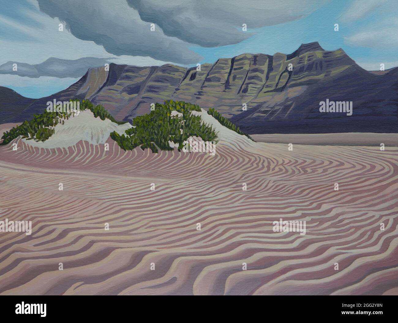 Paysage peinture des dunes de sable de Famara à Lanzarote Banque D'Images