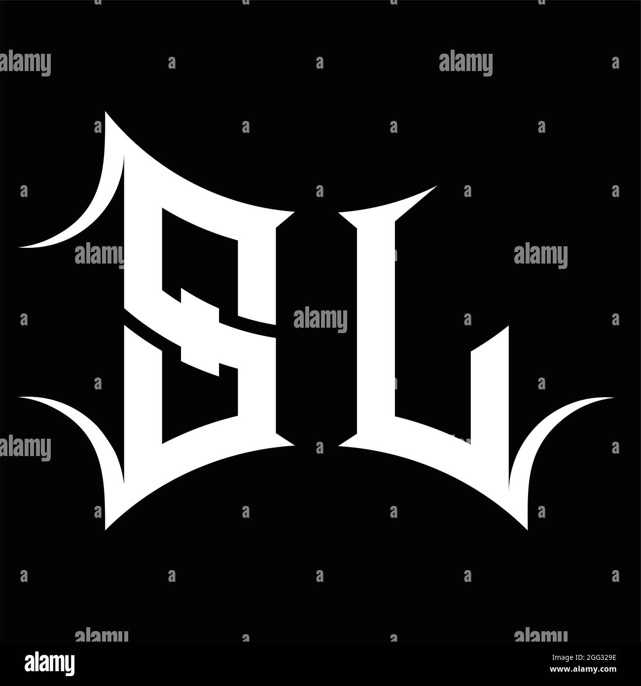 SJ logo monogramme avec forme abstraite fond noir modèle de conception Illustration de Vecteur