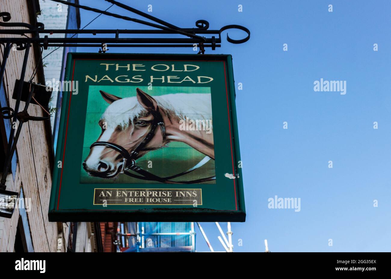 Panneau de pub Old Nags Head. Jacksons Row, Manchester. Banque D'Images