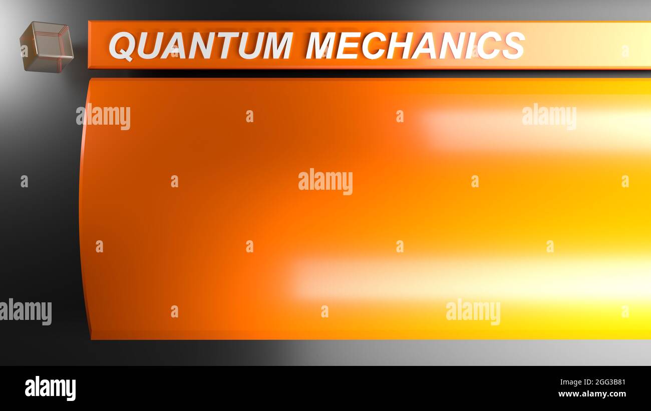 Arrière-plan de la diapositive orange DE LA MÉCANIQUE QUANTIQUE - illustration du rendu 3D Banque D'Images