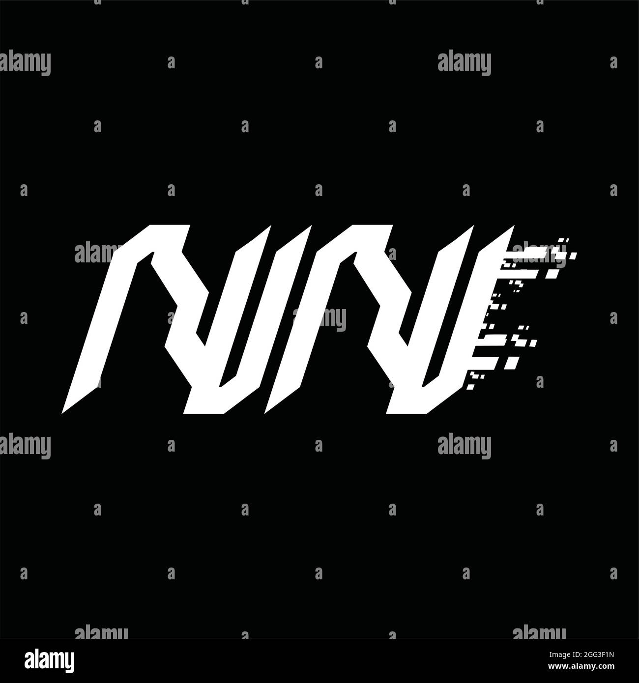 LOGO NN monogramme résumé technologie de vitesse fond noir modèle de conception Illustration de Vecteur