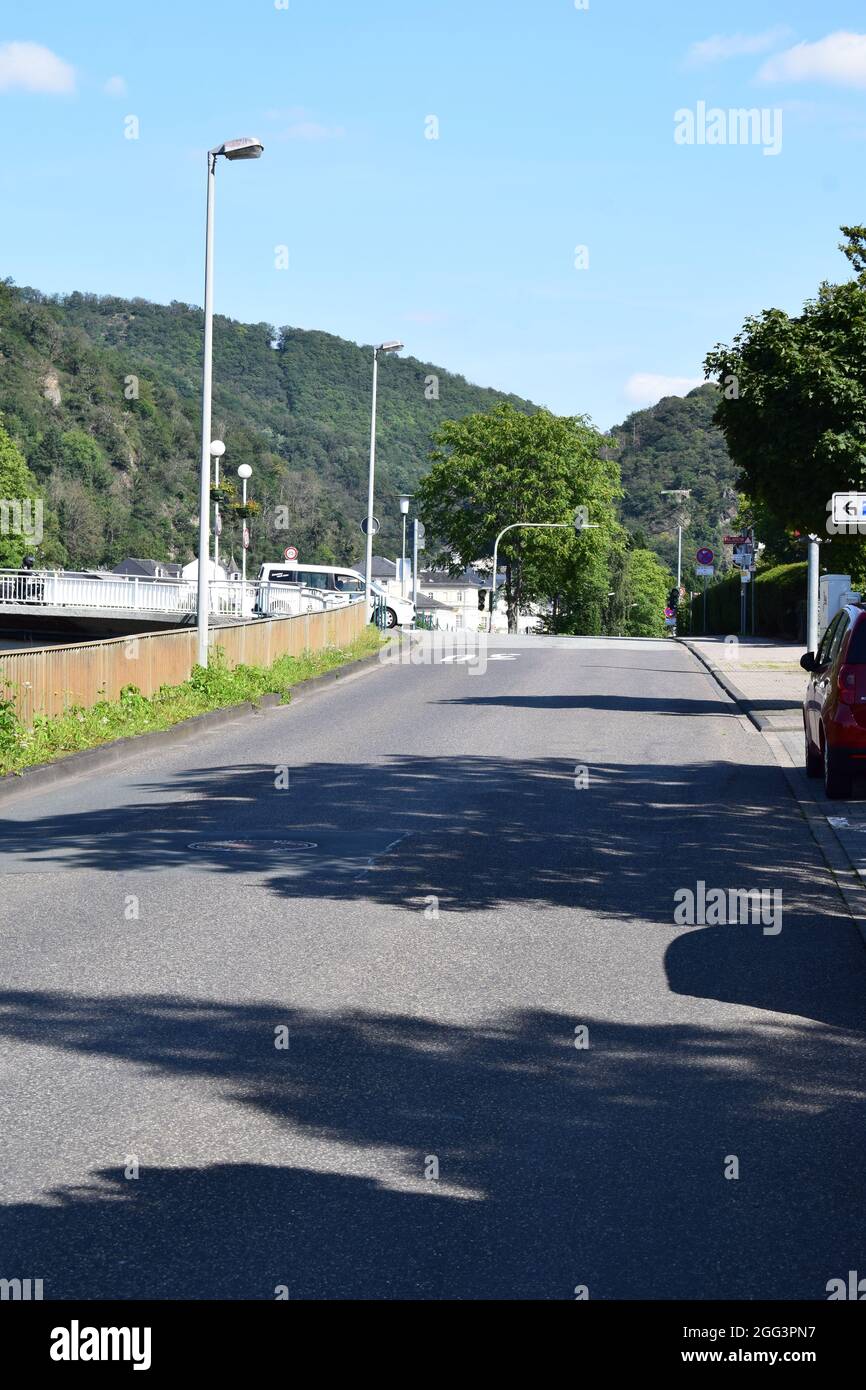 Petite rue de la ville dans Bad EMS à la Lahn Banque D'Images