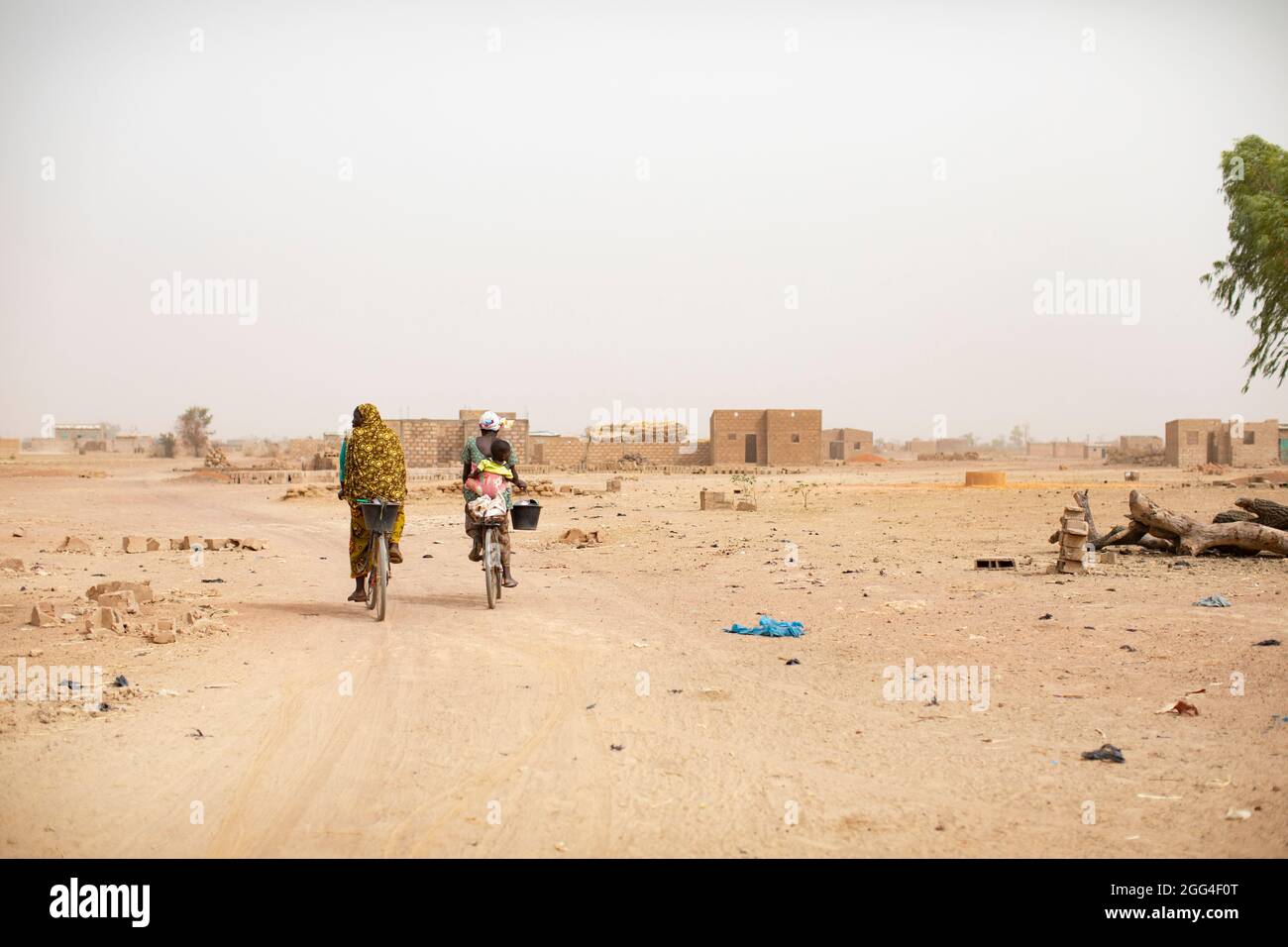 Paysage aride du Sahel à Nouna, Burkina Faso, Afrique de l'Ouest. Banque D'Images