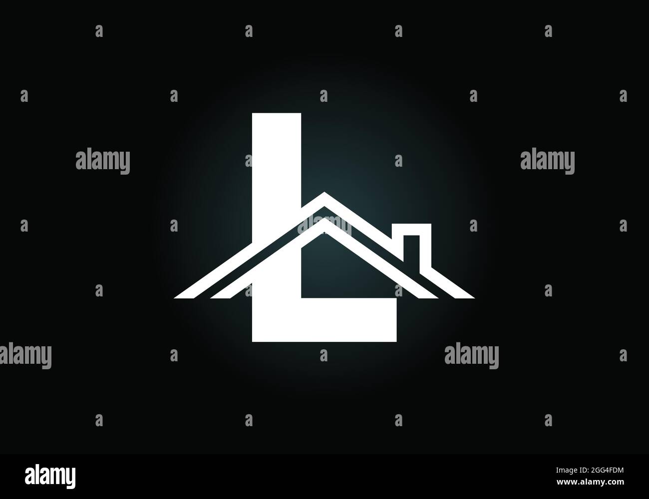 Lettre L monogramme initiale avec le toit. Panneau de maison ou de maison. Concept de logo immobilier. Emblème de police. Logo vectoriel moderne pour l'immobilier Illustration de Vecteur