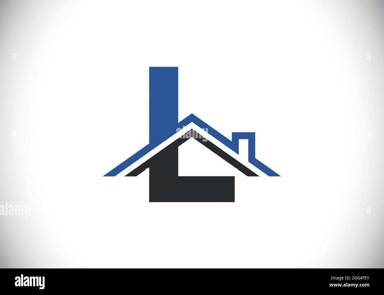 Lettre L monogramme initiale avec le toit. Panneau de maison ou de maison. Concept de logo immobilier. Emblème de police. Logo vectoriel moderne pour l'immobilier Illustration de Vecteur