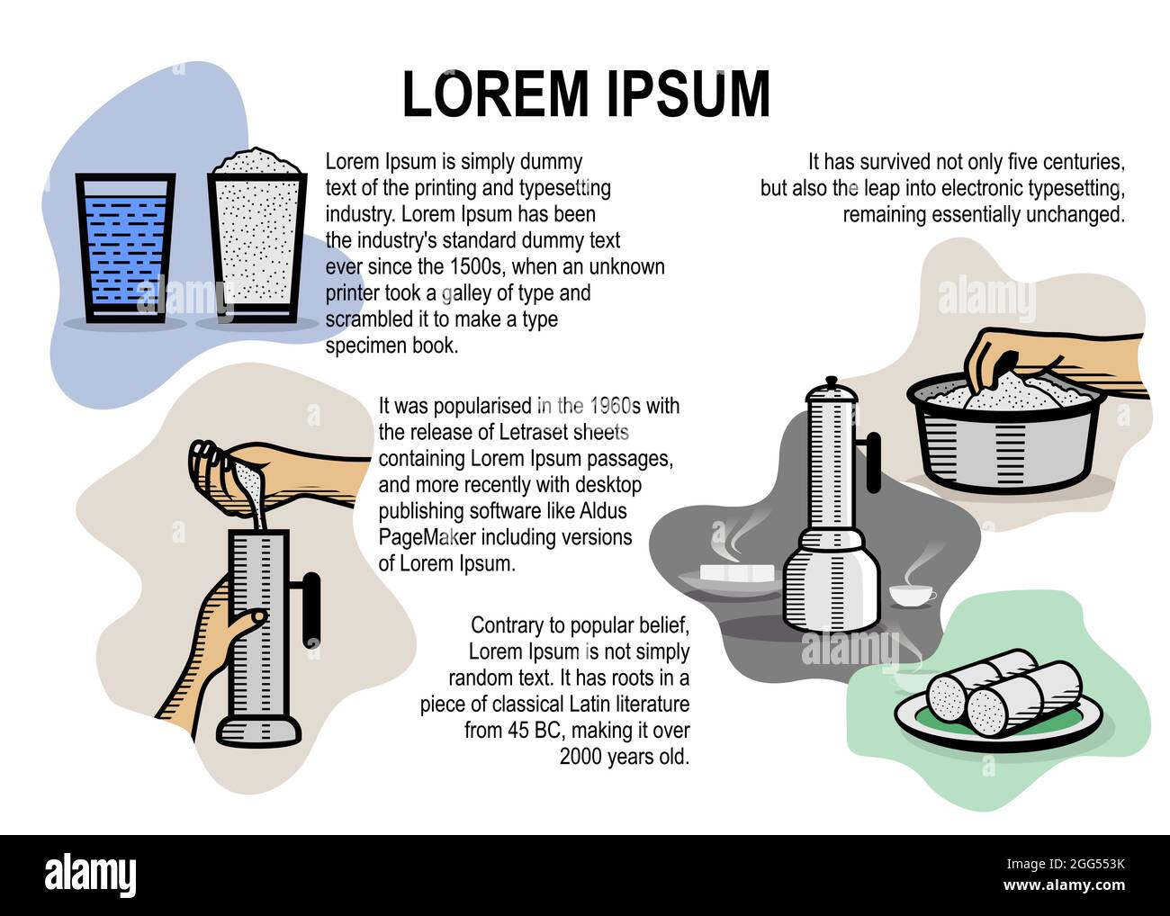 Plat de petit déjeuner indien du Sud gâteau de riz vapeur également connu Kerala Puttu méthode de cuisson Illustration de Vecteur