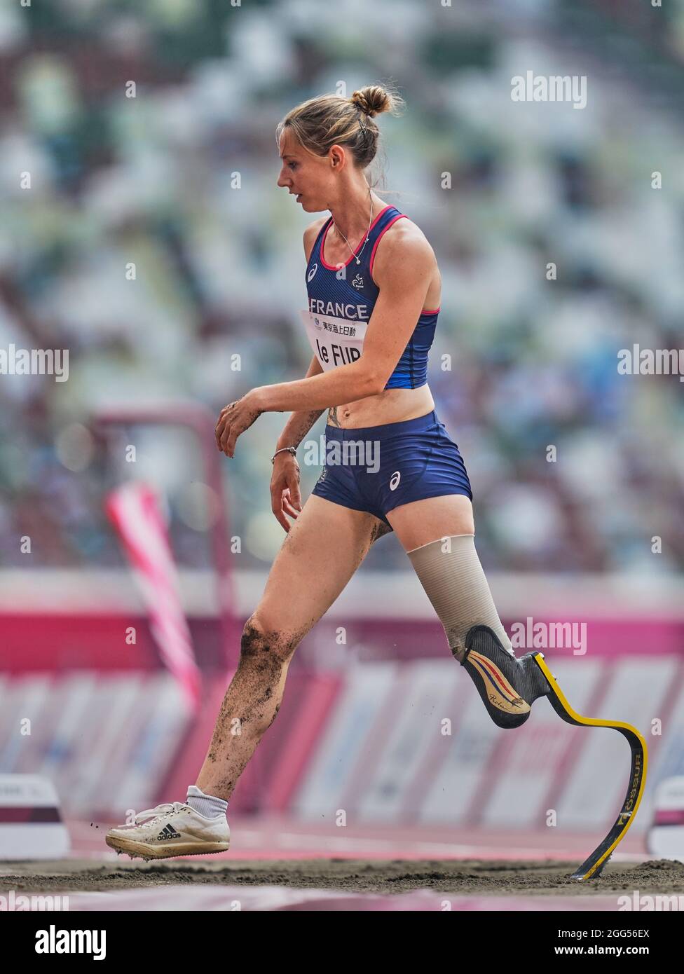 28 août 2021 : Marie-Amélie le fur de France au saut à la longue pendant l'athlétisme aux Jeux paralympiques de Tokyo, au stade olympique de Tokyo, à Tokyo, au Japon. Prix Kim/CSM Banque D'Images