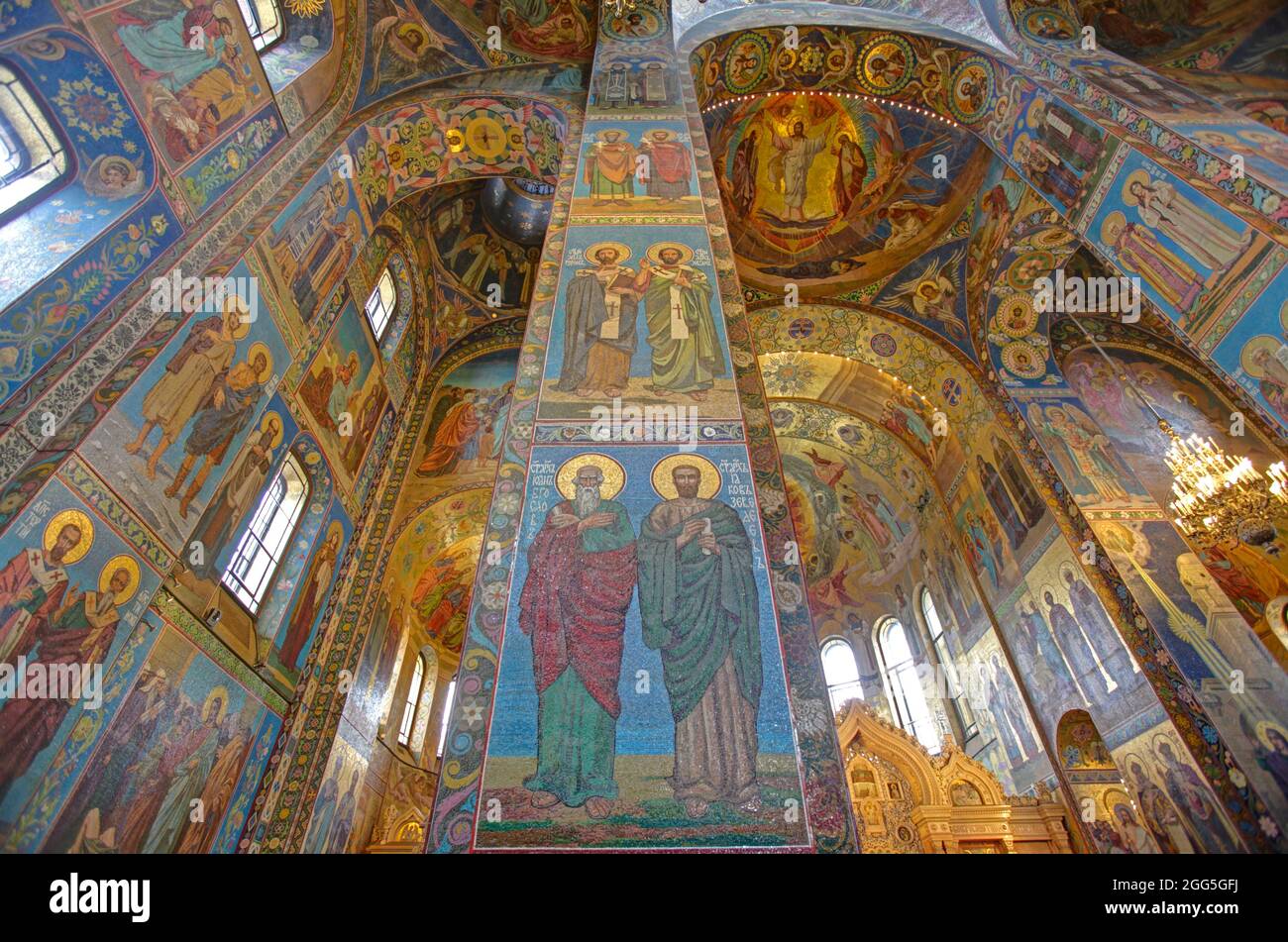 Des mosaïques à l'intérieur de l'Eglise du Sauveur sur le sang, Saint Petersburg, Russie Banque D'Images